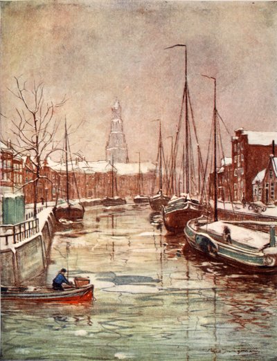 Ein Kanal in Groningen im frühen Winter, 1904 von Nico Jungman